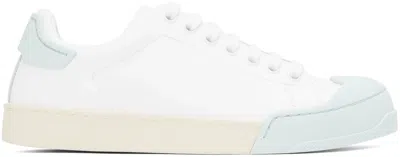 Marni Dada Bumper Leather Low Top Sneakers In White,blue