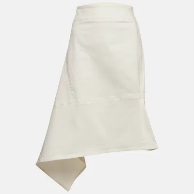Pre-owned Marni White Denim Asymmetric Skirt Xl