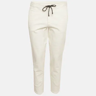 Pre-owned Marni White Denim Cotton Drawstring Trousers M