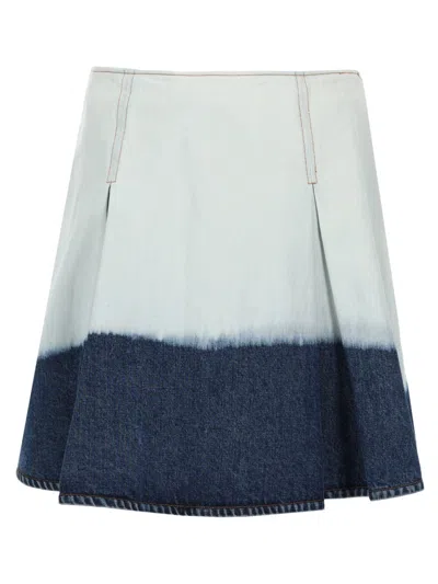 Marni White Denim Midi Skirt