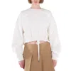 Marni Boxy Long-sleeved Top In Silk In White