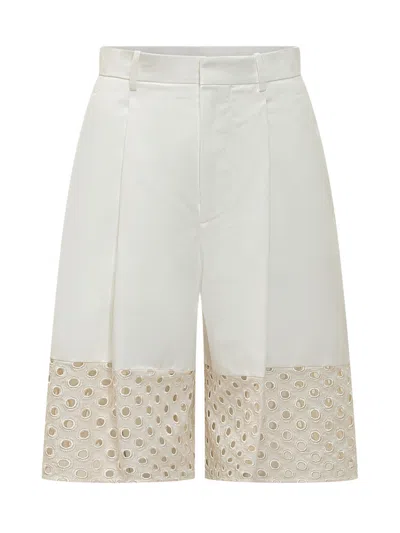 Marni White Embroidered Shorts
