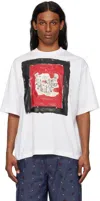 Marni White Cotton T-shirt With Fawn Print