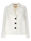 Marni Hip-lenght Single Breasted Buttoned Jacket In White