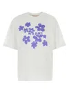 Marni Tee With Logo Floral Print In White