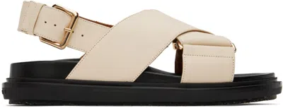 Marni White Fussbett Sandals In 00w11 Silk White