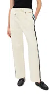 Marni Contrast Stripe Cotton Wide Leg Track Pants In White