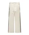 Marni Contrast Stripe Cotton Wide Leg Track Pants In White