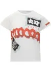 Marni White Graphic Print Crew Neck T-shirt In Multicolor