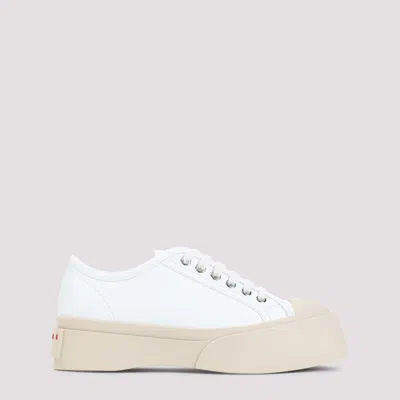 MARNI WHITE LACE UP SNEAKERS