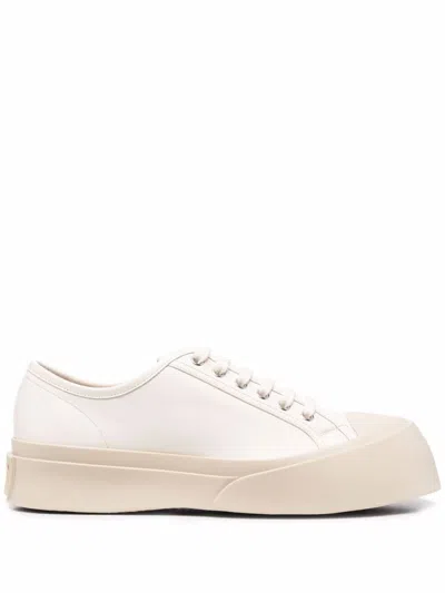 Marni White Lace Up Sneakers