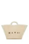 Marni White Leather And Raffia Small Tropicalia Summer Handbag