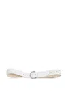 Marni White Leather Belt With Studs In White