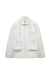 Marni White Leather Jacket With Studs In White