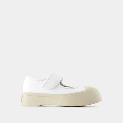 MARNI MARNI WHITE LEATHER MARY JANE SNEAKERS