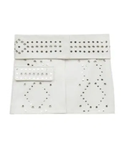 Marni White Leather Mini Skirt With Studs