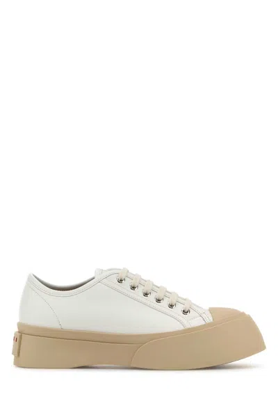 Marni Refined Leather Sneakers In Multi