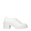 Marni White Leather Platform Sneakers In White