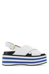 Marni Striped Leather Wedge-heel Sandals