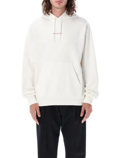 MARNI WHITE LOGO HOODIE