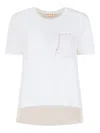 Marni Cotton T Shirt Logo Embroidery Chest Pocket In White