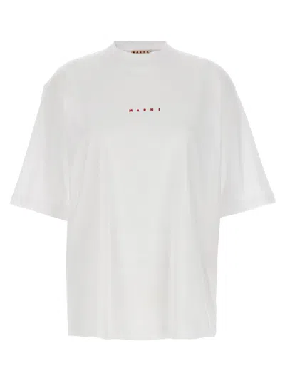 MARNI WHITE LOGO PRINT T-SHIRT