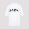 Marni Women Logo Short-sleeved Cotton T-shirt In White