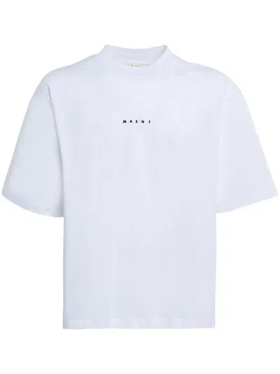 MARNI WHITE LOGO PRINTED T-SHIRT