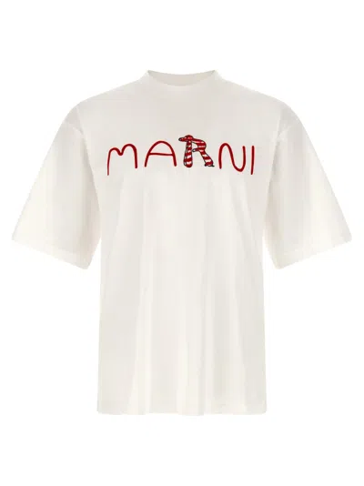 Marni Logo T-shirt In White