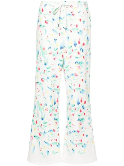 Marni White  Floral-print Pants