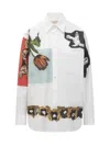 Marni Oversized Printed Cotton Shirt With Floral In White