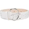 Marni White Metal Studs Leather Belt In White