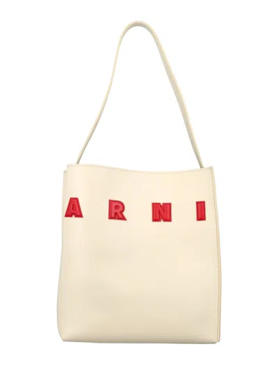 Marni White Museo Hobo Bag