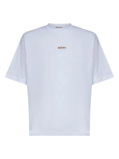 MARNI WHITE ORGANIC COTTON MARNI LABEL T-SHIRT