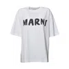 Marni White Organic Cotton T-shirt With Logo In White
