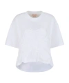 Marni White Organic Cotton T-shirt With Shirred Detail In White