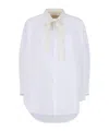 Marni Tie-neck Cotton Shirt Dress In White