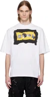Marni White Painted Collage Logo T-shirt In 00w01 Lily White