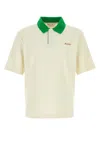 Marni Cotton Blend Polo Shirt With Contrasting Collar In White