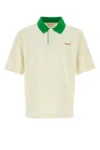 Marni Cotton Blend Polo Shirt With Contrasting Collar In White