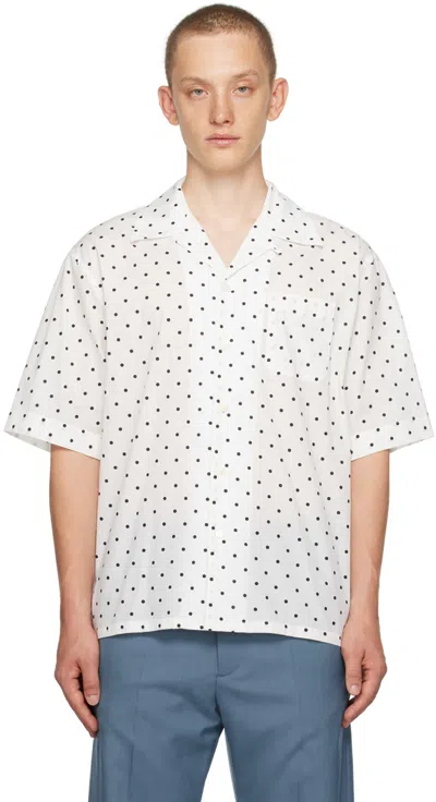 Marni White Polka Dot Shirt In Jqw01 Lily White