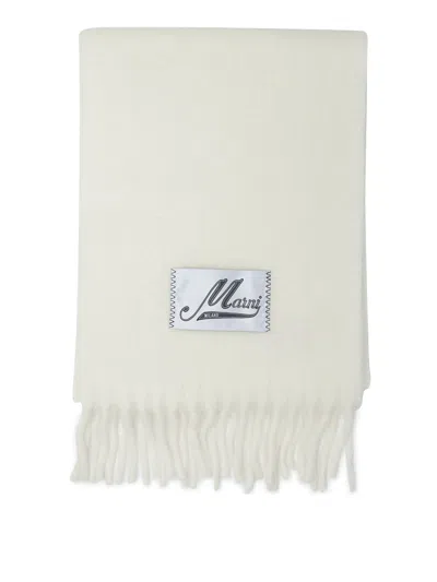 Marni White Polyamide Scarf In Neutral