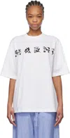 Marni Crew Neck Graphic Print Short Sleeves T-shirt In Flw01 Lily White