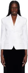 Marni White Poplin Baby Single Breasted Jacket In 00w01 Lily White