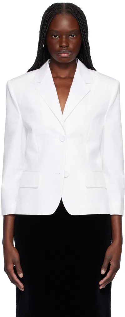 Marni White Poplin Baby Single Breasted Jacket In 00w01 Lily White