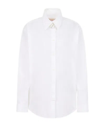Marni White Poplin Shirt With D-ring Neck Strap