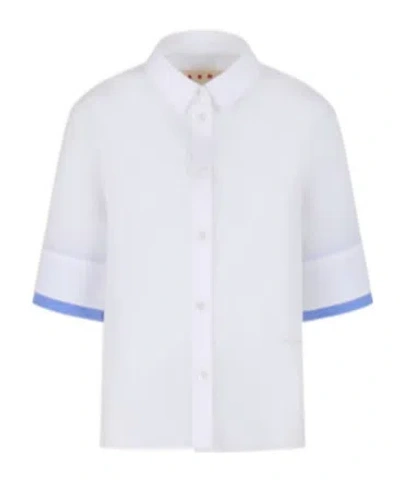 Marni White Poplin Shirt With Double Cuffs
