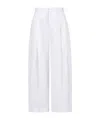 Marni White Poplin Trousers With Maxi Pleats In Lily White
