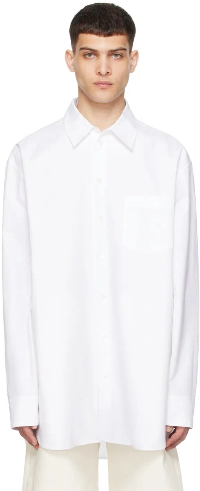 Marni White Raw Edge Shirt In 00w01 Lily White