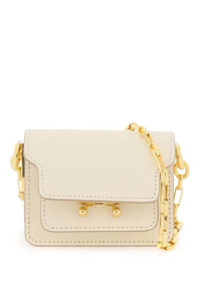 Marni White Saffiano Leather Mini Handbag For Women